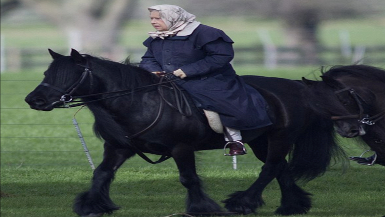 الملكة إليزابيث بعيدة عن أفراد العائلة و«رفيقة يومية» لحصانها الأسود..