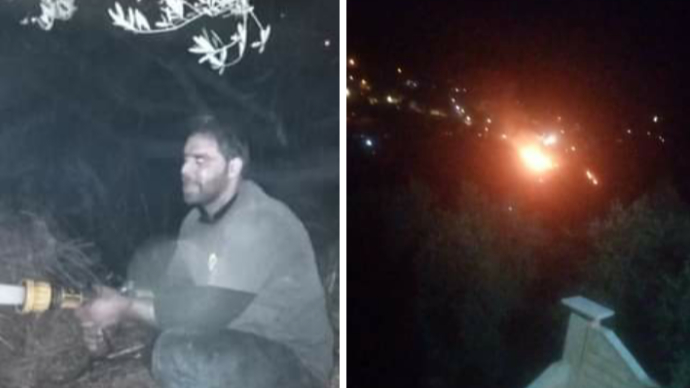 الدفاع المدني أخمد حريقاً في بلدة بيت الحاج العكارية