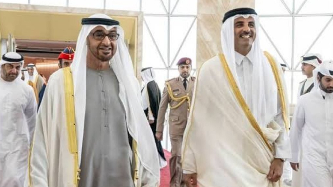 رئيس دولة الإمارات يبحث مع أمير قطر العلاقات الأخوية
