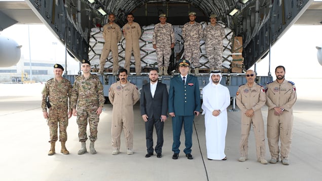 70 طناً من المواد الغذائية من دولة قطر للجيش اللبناني