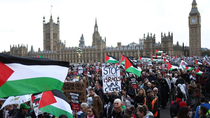 بالفيديو: تظاهرة جديدة حاشدة في لندن تضامناً مع غزة