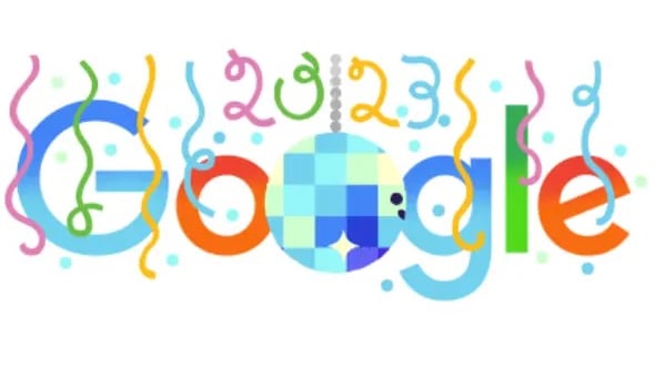 غوغل يحتفل بالعام الجديد على طريقته